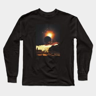 A Snowbound Odyssey - Retro Futurism Long Sleeve T-Shirt